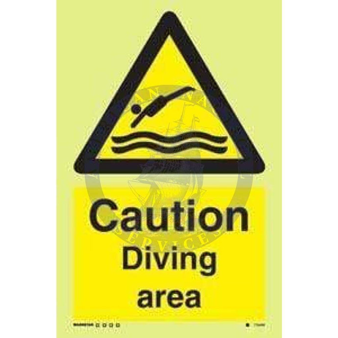 Marine Water Safety Sign: Caution Diving Area