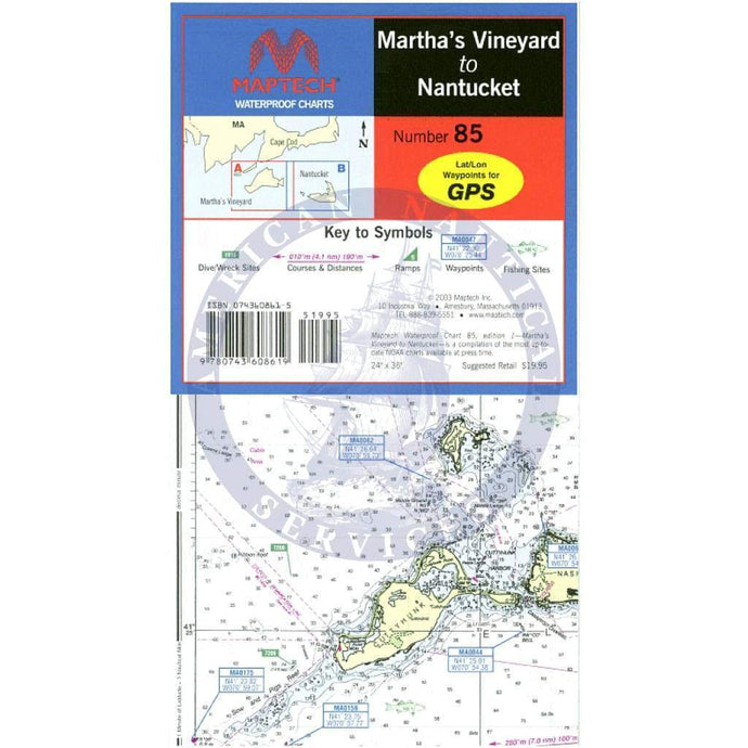 Martha's Vineyard to Nantucket Waterproof Chart, 2nd Edition