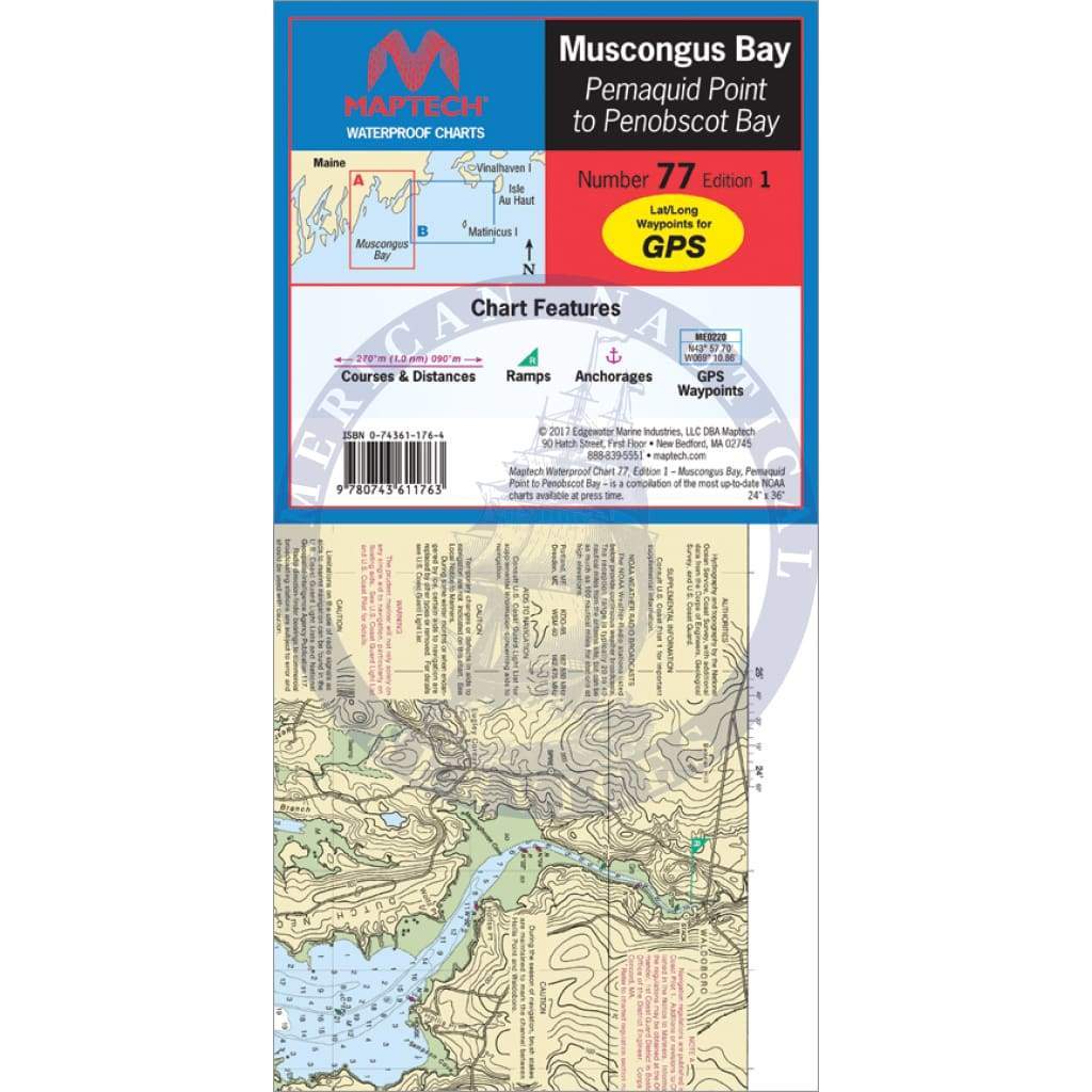 Muscongus Bay -Pemaquid Point to Penobscot Bay Waterproof Chart,1st ...