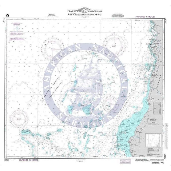 NGA Chart 72187: Pulau Kapoposang to Pulau Batukalasi including Northern Approach to Ujungpandang