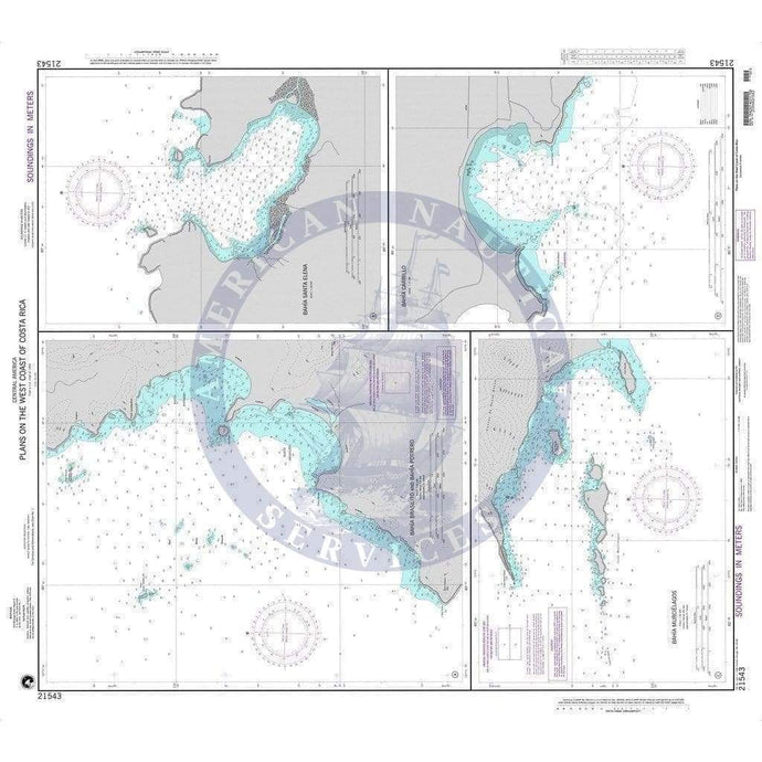 NGA Nautical Chart 21543: Plans on the West Coast of Costa Rica A. Bahia Brasilito and Bahia Potrero