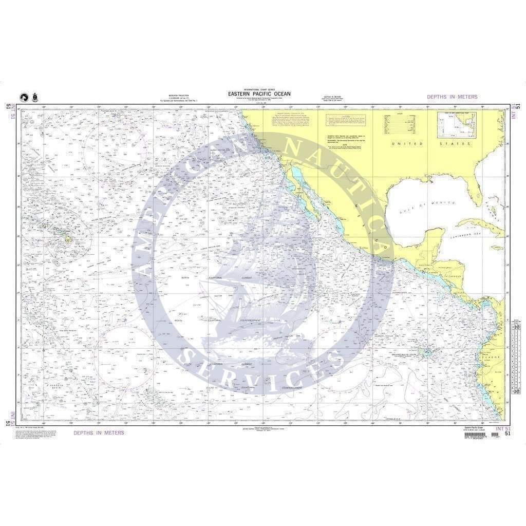 Nga Chart 51 Eastern Pacific Ocean Eastern Pacific Ocean Map