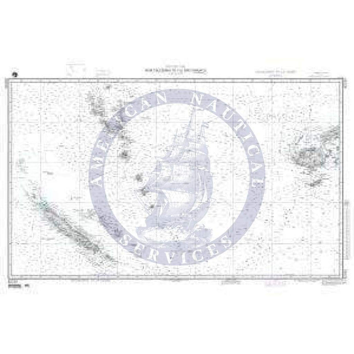 NGA Nautical Chart 82030: New Caledonia to Fiji and Vanuatu (New Hebrides) (OMEGA)