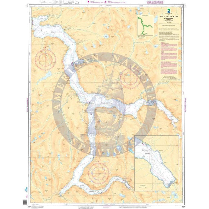 NHS Chart 127: Storfjorden. Indre del, Sjøholt - Geiranger