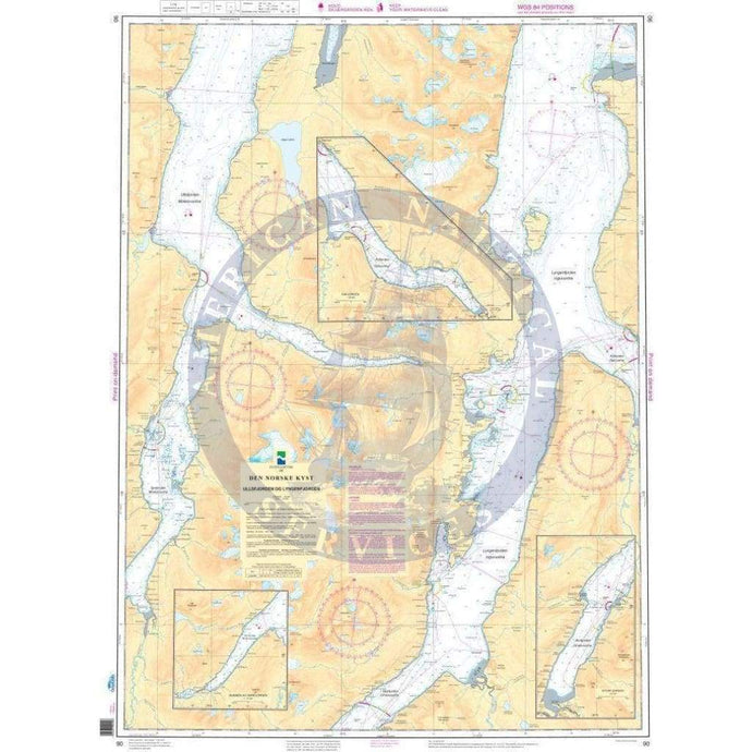 NHS Chart 90: Ullsfjorden og Lyngenfjorden