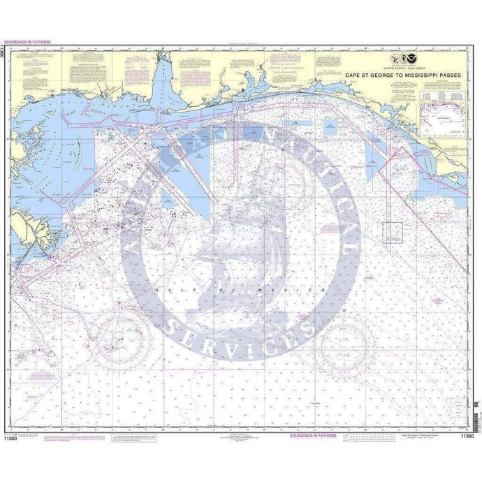 NOAA Nautical Chart 11360: Cape St. George to Mississippi Passes