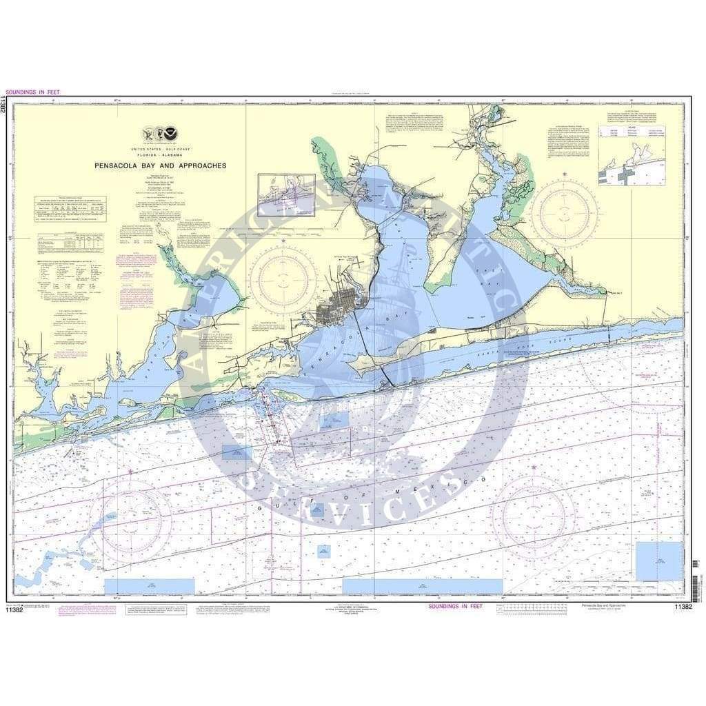 NOAA Pensacola Nautical Chart 11382 Pensacola Bay and approaches