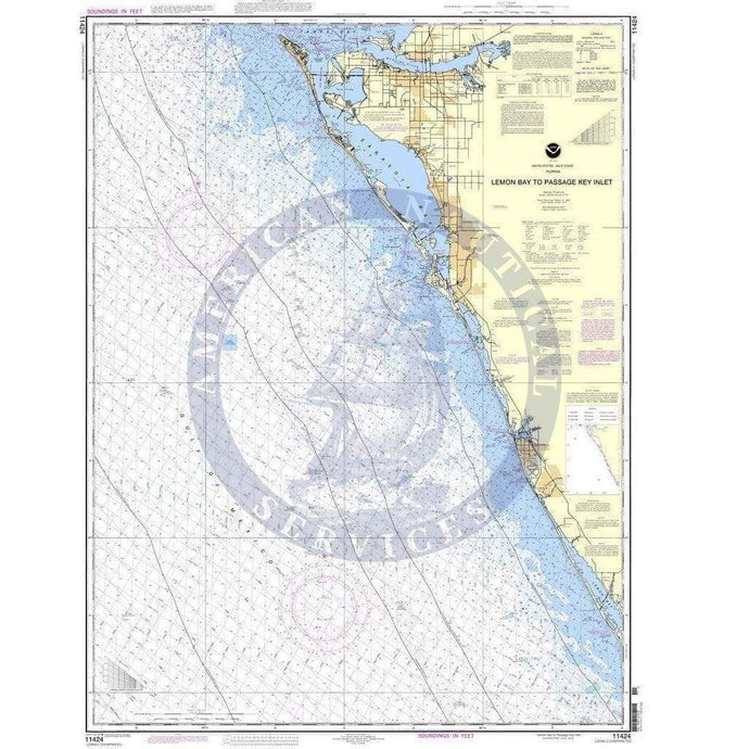NOAA Nautical Chart 11424: Lemon Bay to Passage Key Inlet