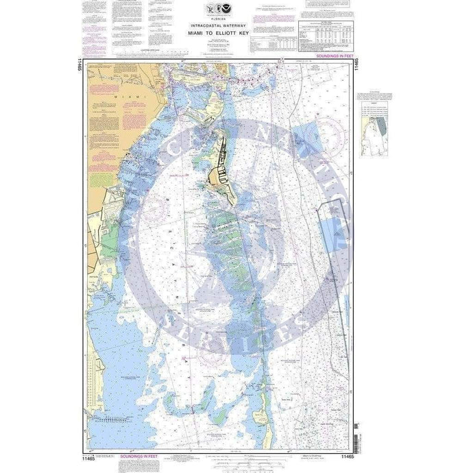 NOAA Nautical Chart 11465: Intracoastal Waterway Miami to Elliot Key