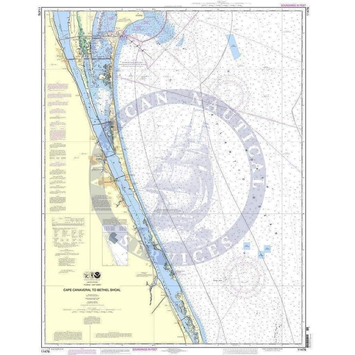 NOAA Nautical Chart 11476: Cape Canaveral to Bethel Shoal