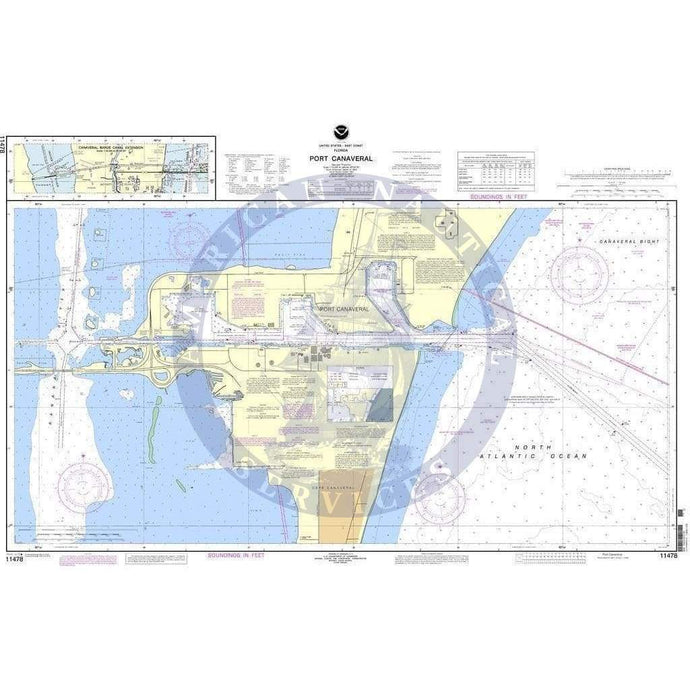 NOAA Nautical Chart 11478: Port Canaveral; Canaveral Barge Canal Extension