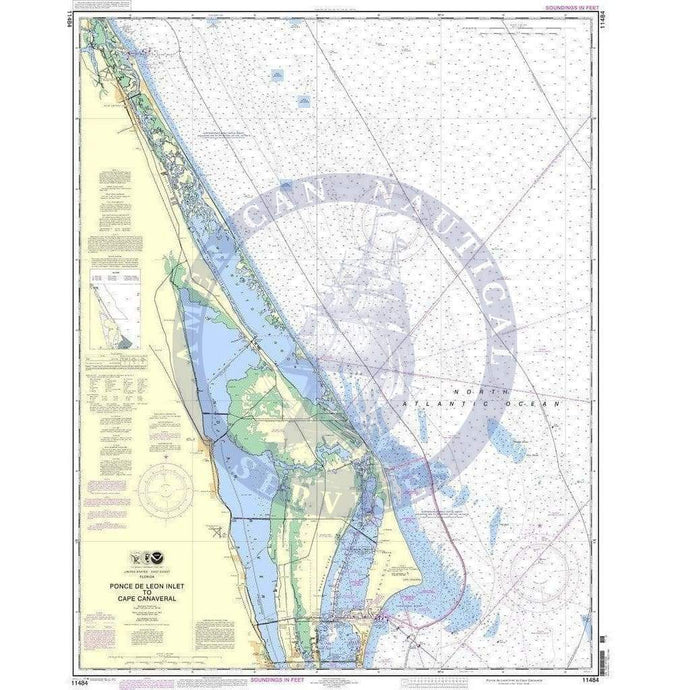 NOAA Nautical Chart 11484: Ponce de Leon Inlet to Cape Canaveral