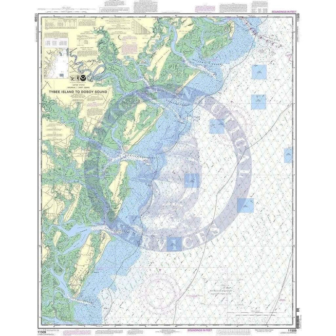 NOAA Nautical Chart 11509: Tybee Island to Doboy Sound