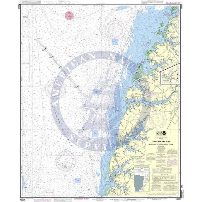 NOAA Nautical Chart 12226: Chesapeake Bay Wolf Trap to Pungoteague Creek