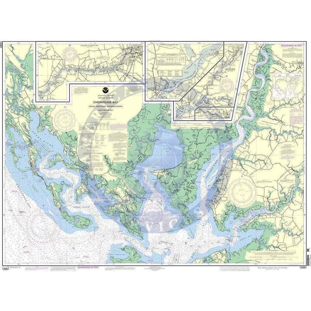 Nanticoke River Fishing Map Noaa Nautical Chart 12261: Chesapeake Bay Honga, Nanticoke, Wicomico R