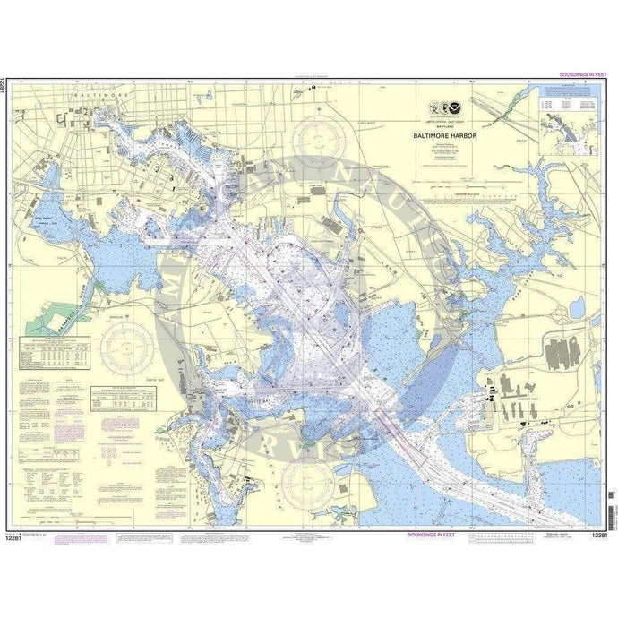 NOAA Nautical Chart 12281: Baltimore Harbor