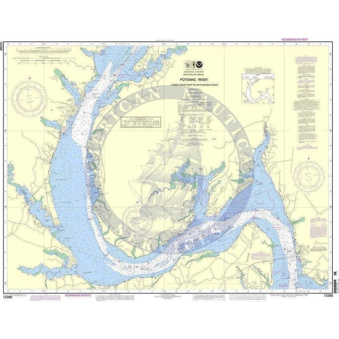 NOAA Nautical Chart 12288: Potomac River Lower Cedar Point to Mattawoman Creek