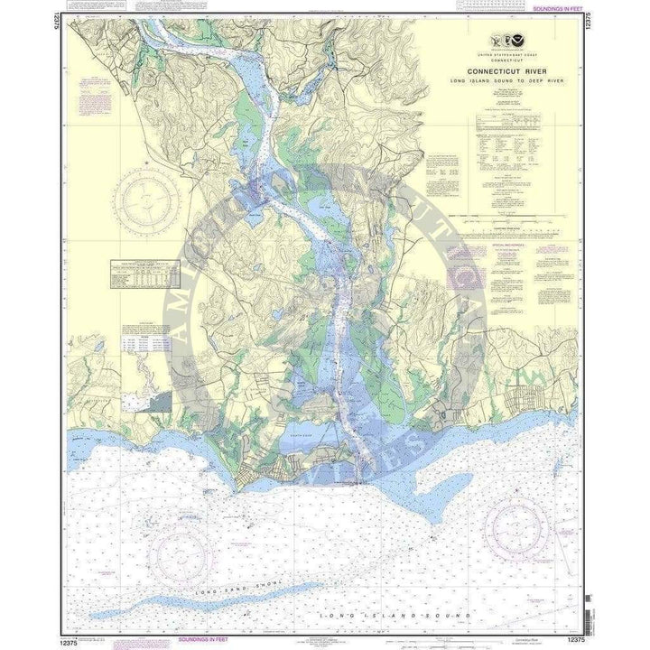 NOAA Connecticut River Chart 12375 NOAA Chart Connecticut River Map