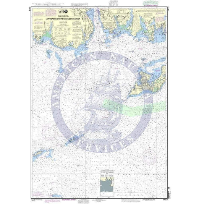 NOAA Nautical Chart 13212: Approaches to New London Harbor