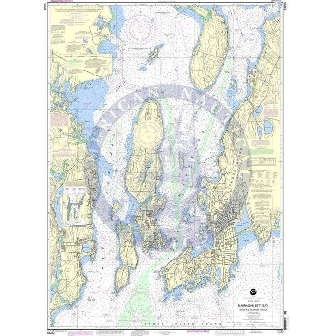 NOAA Nautical Chart 13223: Narragansett Bay, Including Newport Harbor