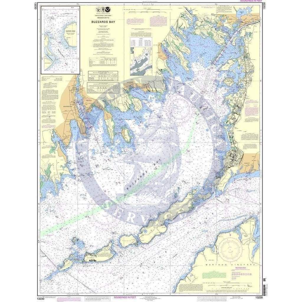 NOAA Nautical Chart 13230Buzzards Bay; Quicks HoleBuzzards Bay Chart