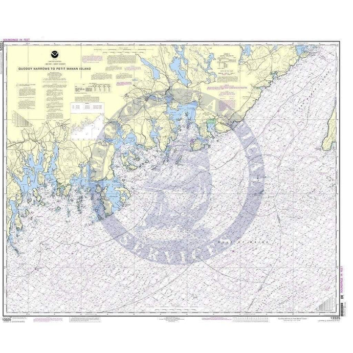 NOAA Nautical Chart 13325: Quaddy Narrows to Petit Manan lsland