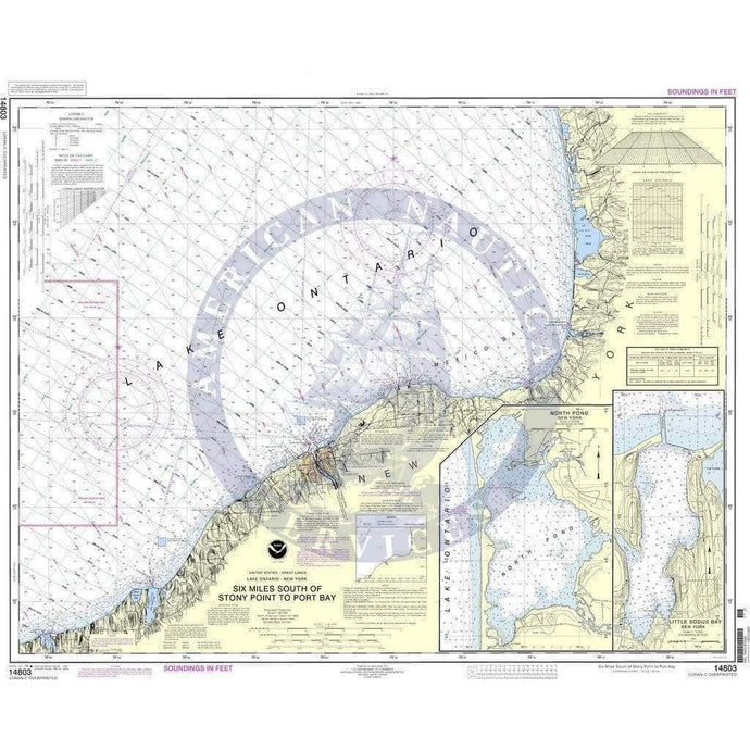 NOAA Nautical Chart 14803: Six Miles south of Stony Point to Port Bay;North Pond;Little Sodus Bay