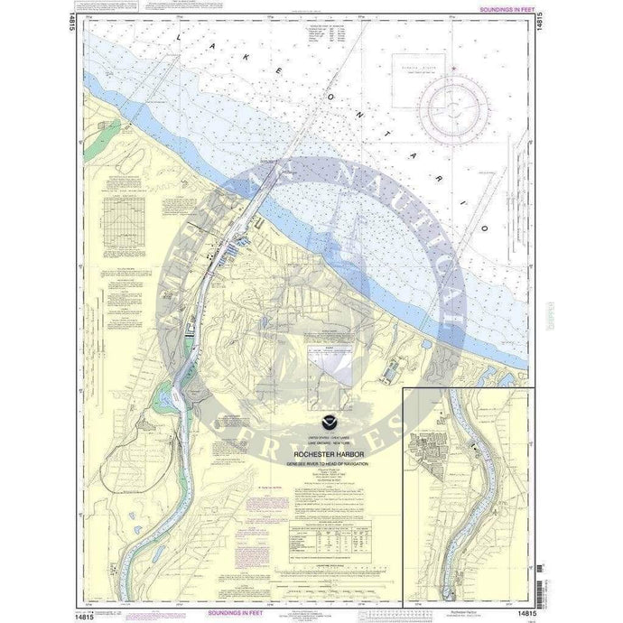 NOAA Nautical Chart 14815: Rochester Harbor, including Genessee River to head of navigation