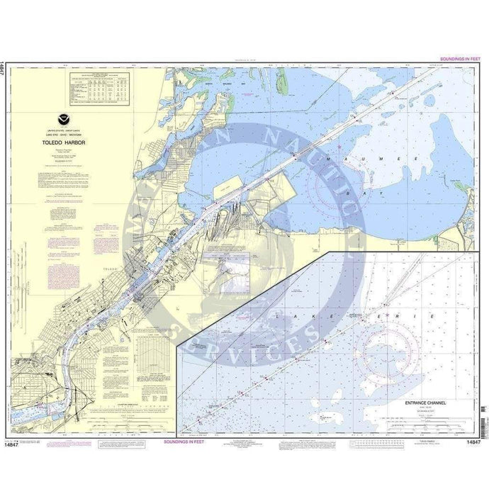 NOAA Nautical Chart 14847: Toledo Harbor;Entrance Channel to Harbor