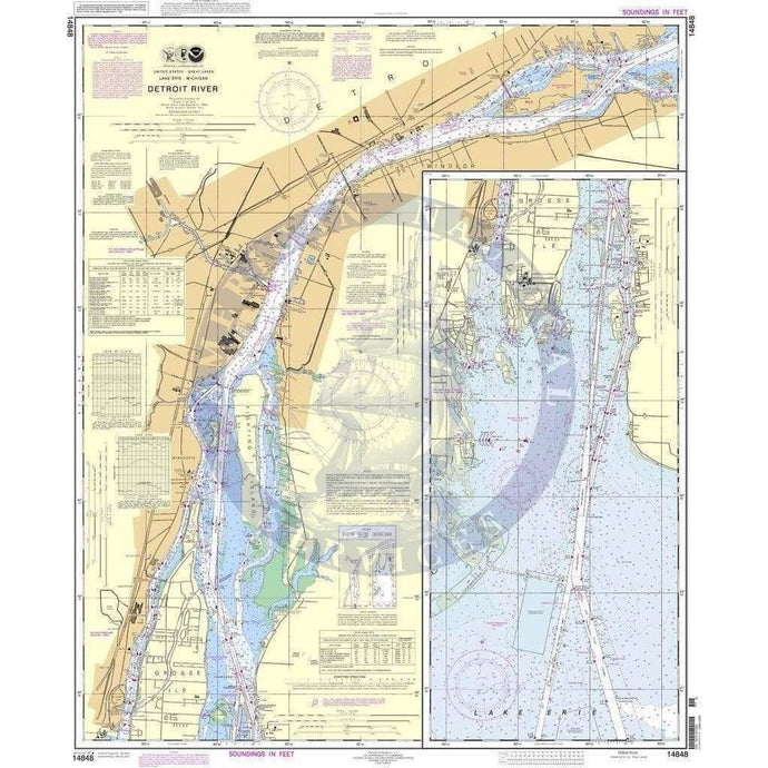 NOAA Nautical Chart 14848: Detroit River