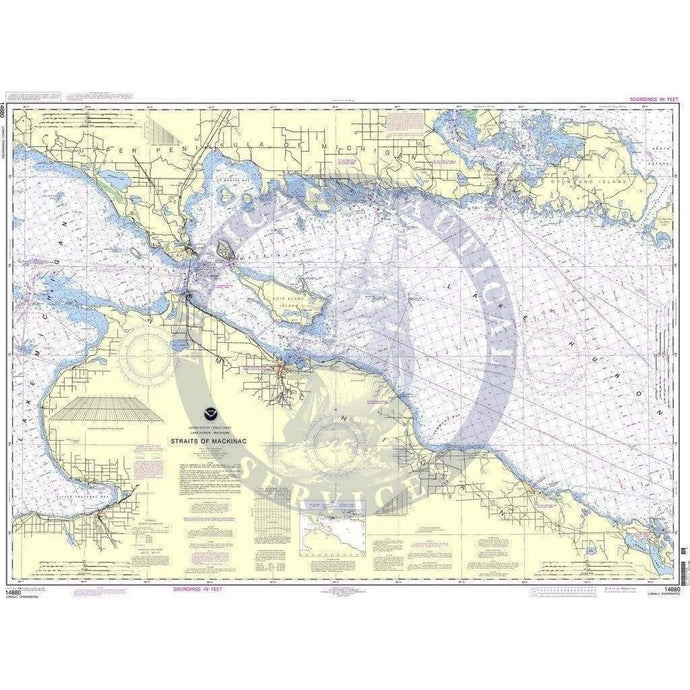 NOAA Nautical Chart 14880: Straits of Mackinac