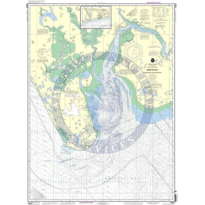 NOAA Nautical Chart 16322: Bristol Bay-Nushagak B and approaches