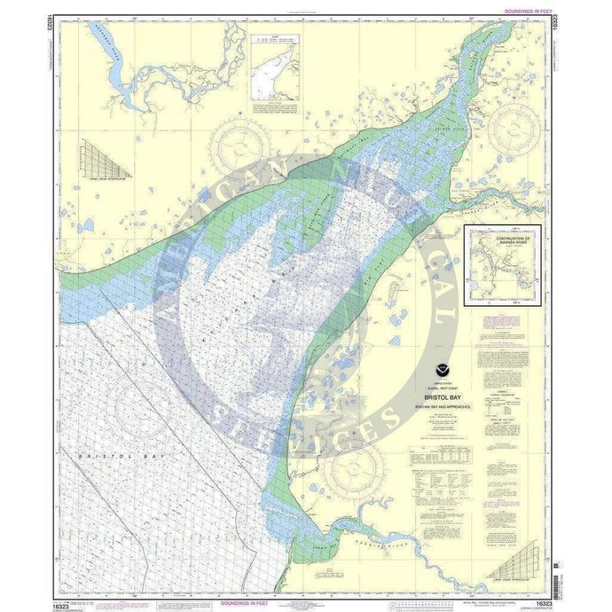 NOAA Nautical Chart 16323: Bristol Bay-Kvichak Bay and approaches