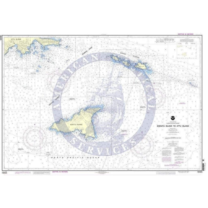 NOAA Nautical Chart 16423: Shemya Island to Attu Island