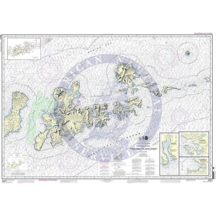 NOAA Nautical Chart 16471: Atka Pass to Adak Strait;Three Arm Bay, Adak Island;Kanaga Bay, Kanaga Island;Chapel Roads and Chapel Cove, Adak Island