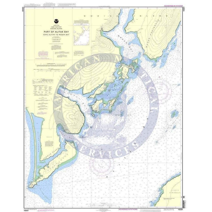 NOAA Nautical Chart 16591: Alitak Bay-Cape Alitak to Moser Bay