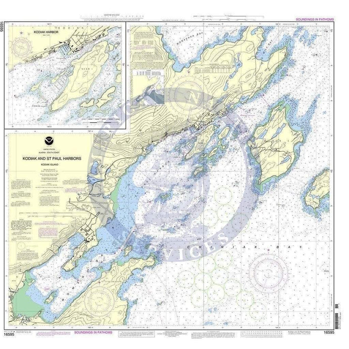 NOAA Nautical Chart 16595: Kodiak and St. Paul harbors;Kodiak Harbor
