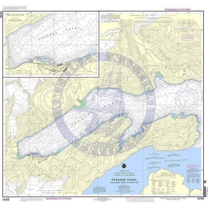 NOAA Nautical Chart 16706: Passage Canal incl. Port of Whittier;Port of Whittier