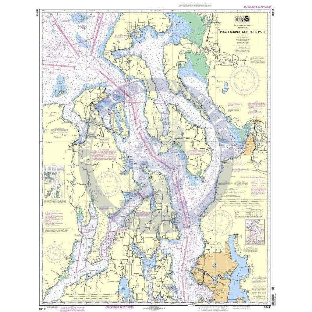 NOAA Nautical Chart 18441 Puget Soundnorthern part Amnautical