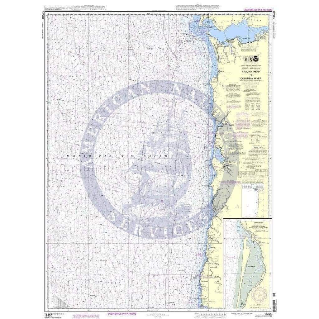 NOAA Nautical Chart 18520 Yaquina Head to Columbia Bay