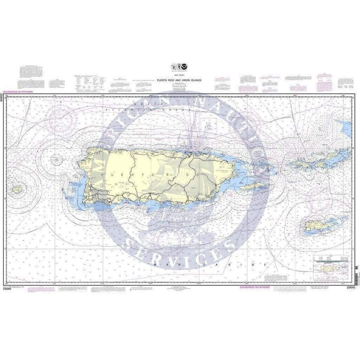 NOAA Nautical Chart 25640: Puerto Rico and Virgin Islands - Amnautical