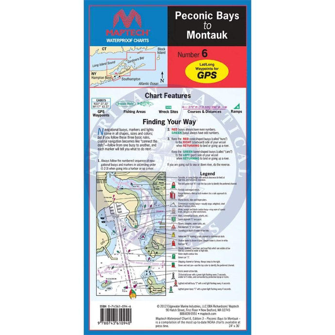 Peconic Bays to Montauk Waterproof Chart, 4th Edition