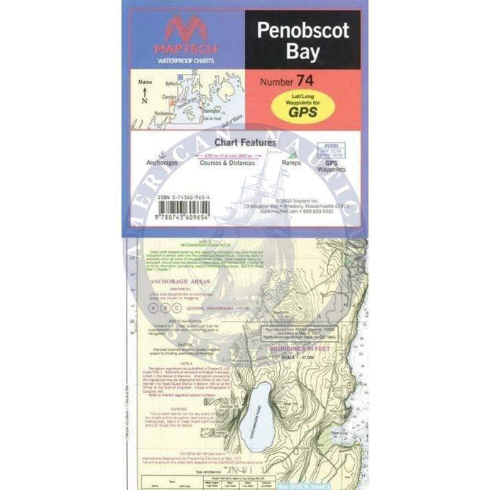 Penobscot Bay Waterproof Chart, 3rd Edition