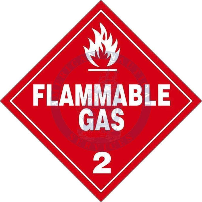 Placard Class 2.1: Flammable Gas, Domestic Standard Worded