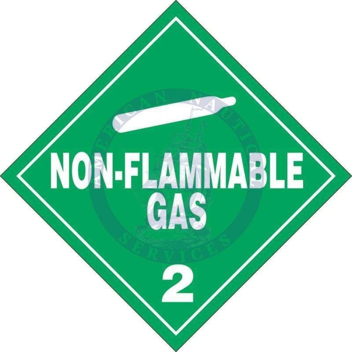 Placard Class 2.2: Non Flammable Gas, Domestic Standard Worded