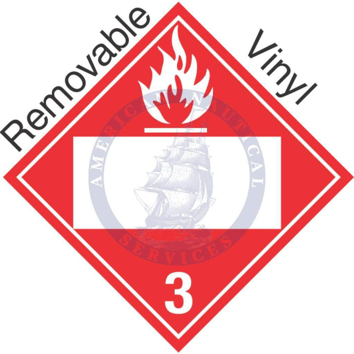 Placard Class 3: Flammable (Blank Window), Domestic Standard Worded