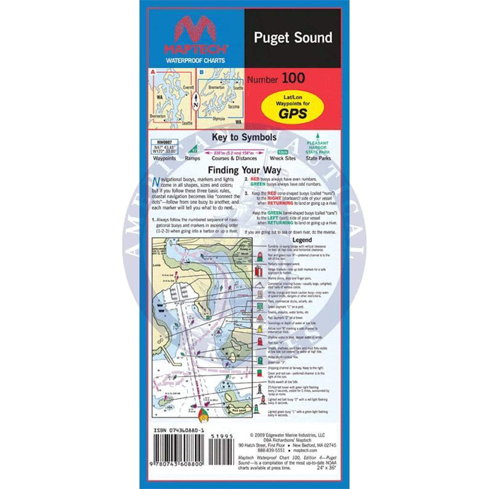 Puget Sound Waterproof Chart, 5th Edition