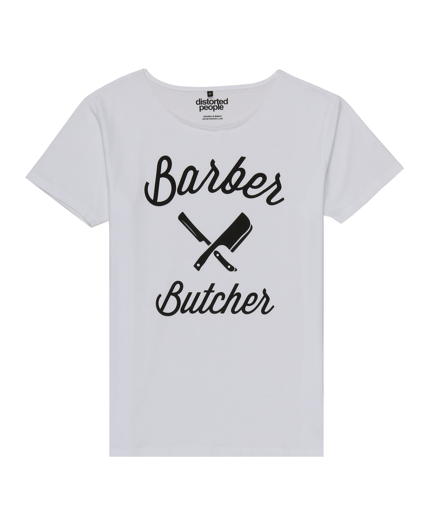 & People T-Shirt – Distorted Distorted Black | Butcher Cut Neck People USA Blades Barber