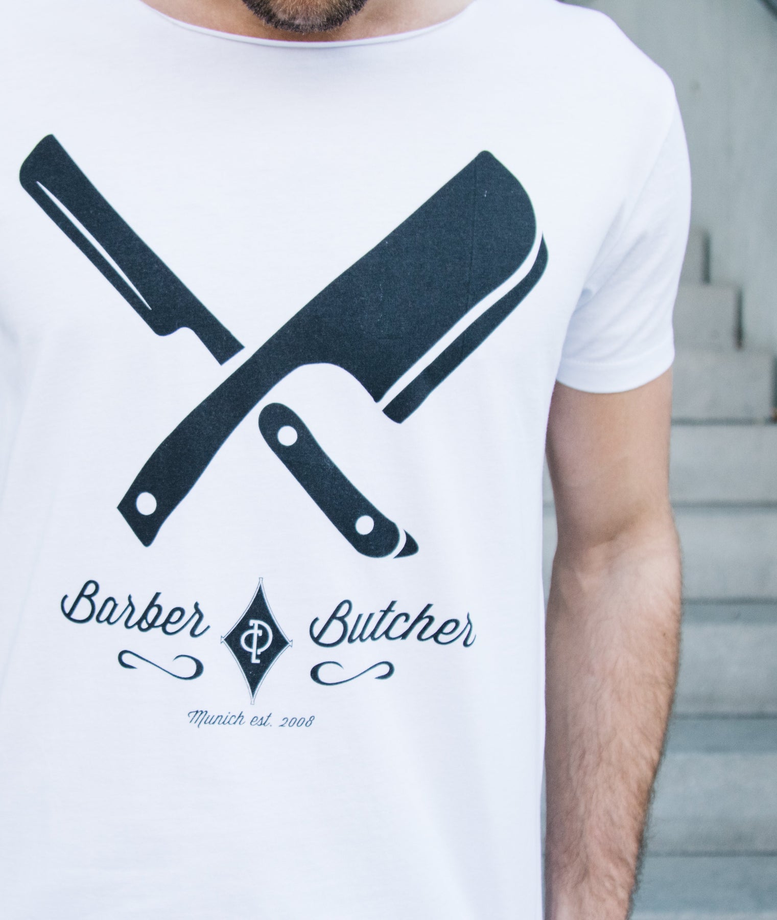 Black Barber & Butcher Blades T-Shirt USA – People | Distorted Neck People Distorted Cut