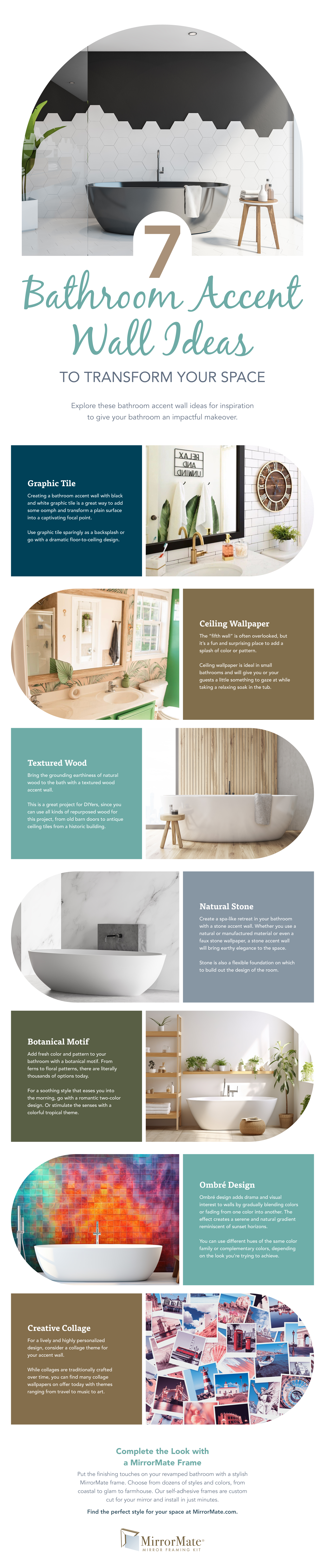 7 Bathroom Accent Wall Ideas Infographic